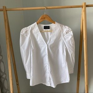 Modern Citizen Puff Sleeve Button Front Blouse